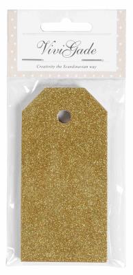 Opakowanie Zawieszki do prezentów złoty brokat 15szt.