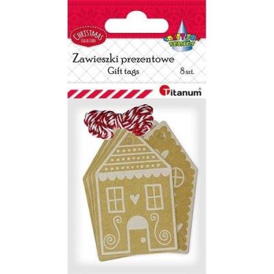 Opakowanie Zawieszki prezentowe piernikowe domki 8szt