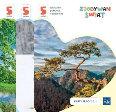 Okładka książki Zdobywam świat. Karty pracy cz.1-3 Poziom 5