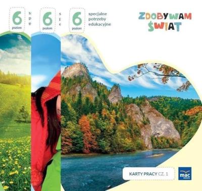 Okładka książki Zdobywam świat. Karty pracy cz.1-3 Poziom 6