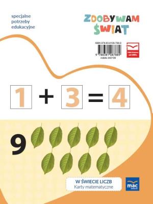 Zdobywam świat W świecie liczb Karty matematyczne. Autor: Justyna Hadryś. SmakLiter.pl Okładka książki Zdobywam świat W świecie liczb Karty matematyczne