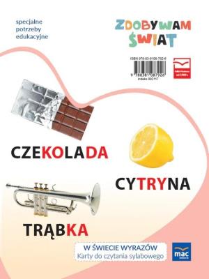 Zdobywam świat W świecie słów karty do czytania. Autor: Justyna Hadryś. SmakLiter.pl Okładka książki Zdobywam świat W świecie słów karty do czytania