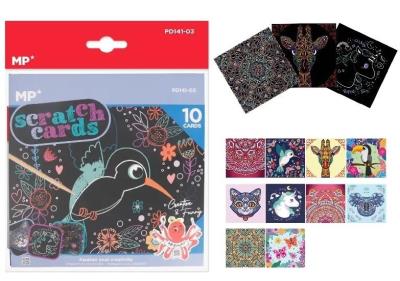 Opakowanie Zdrapywanka zwierzaki i mandal 10 arkuszy MIX