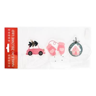 Okładka książki Żelowe naklejki dekoracyjne LED - Różowy samochód