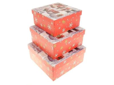 Opakowanie Zestaw 3 pudełek prezentowych świątecznych