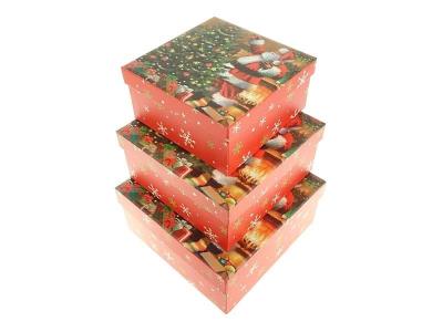 Opakowanie Zestaw 3 pudełek prezentowych świątecznych
