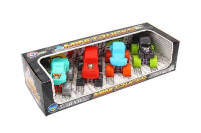 Zestaw 4 autek terenowych. Wydawca: Technok. SmakLiter.pl Opakowanie Zestaw 4 autek terenowych