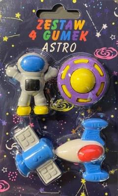 Opakowanie Zestaw 4 gumek. Astro