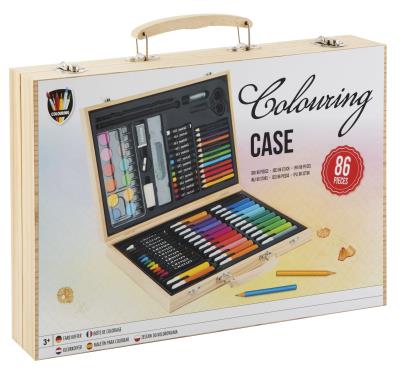 Opakowanie Zestaw artystyczny walizka drewniana 86el