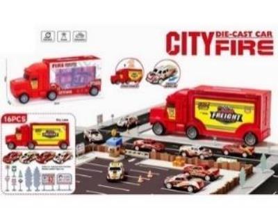Opakowanie Zestaw aut w ciężarówce Straż Pożarna
