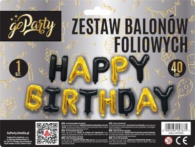 Opakowanie Zestaw balonów foliowych Happy Birthday mix