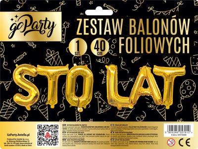Opakowanie Zestaw balonów foliowych Sto Lat złote