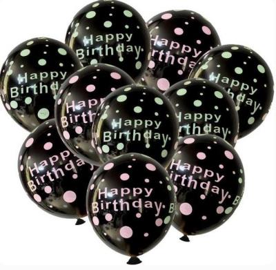 Zestaw balonów Happy Birthday czarne 11el. Wydawca: GoParty. SmakLiter.pl Opakowanie Zestaw balonów Happy Birthday czarne 11el