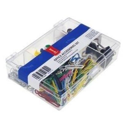 Opakowanie Zestaw biurowy spinacze, pinezki, klipy 153el