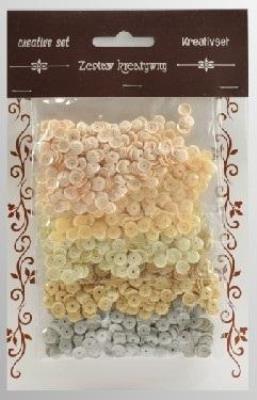 Opakowanie Zestaw cekiny kremowych 6mm 30g