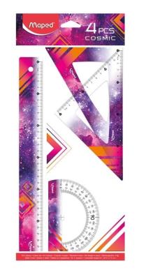 Opakowanie Zestaw Cosmic 2 ekierki, linijka 30 cm, kątomierz