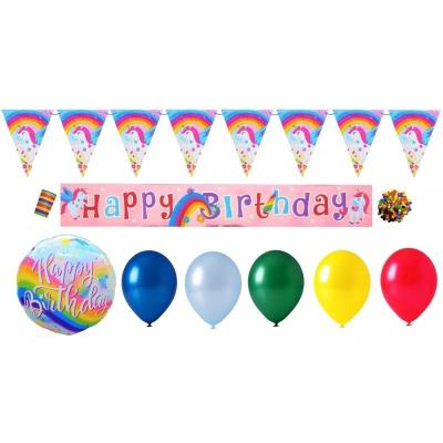 Opakowanie Zestaw dekoracji Happy Birthday Jednorożec 10szt