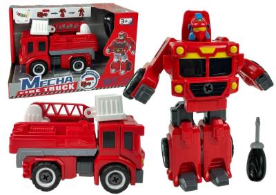 Opakowanie Zestaw DIY 2w1 straż pożarna i robot czerwony