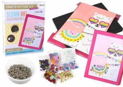 Opakowanie Zestaw DIY cekiny szpilki lama + ramka