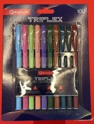Zestaw długopisów kulkowych Tri Flex 10szt. Wydawca: Radius. SmakLiter.pl Opakowanie Zestaw długopisów kulkowych Tri Flex 10szt