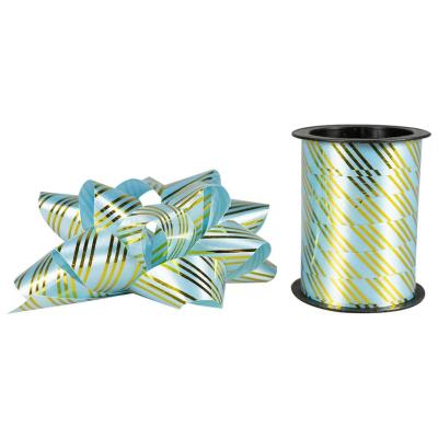 Opakowanie Zestaw do dekoracji prezentów w paski niebieski