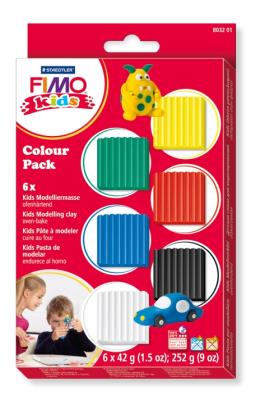 Opakowanie Zestaw Fimo Kids, 42 g, 6 kolorów (25, 220, 6, 052, 112, 39), Staedtler