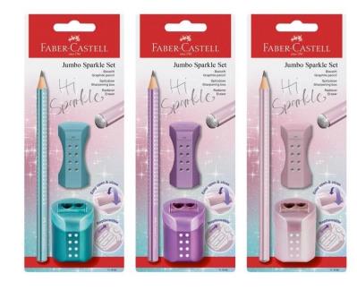 Opakowanie Zestaw Jumbo Sparkle ołówek + gumka + temper mix
