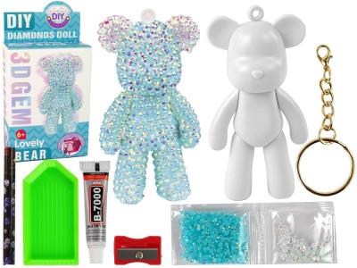 Opakowanie Zestaw kreatywny miś brelok 3D niebieski