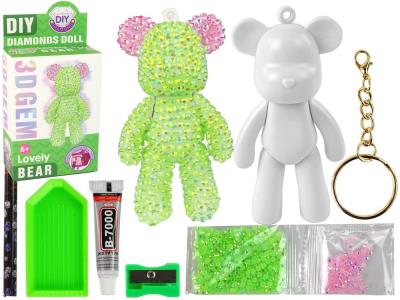 Opakowanie Zestaw kreatywny miś brelok 3D zielony