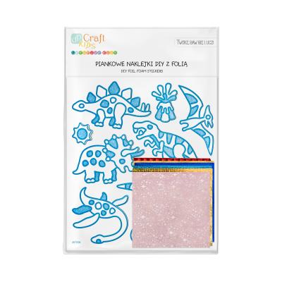 Opakowanie ZESTAW KREATYWNY PIANKOWE NAKLEJKI Z FOLIĄ DINOZAURY 10 SZT