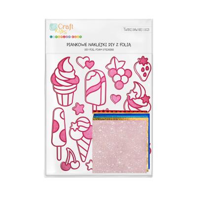 Opakowanie ZESTAW KREATYWNY PIANKOWE NAKLEJKI Z FOLIĄ LODY 16 SZT