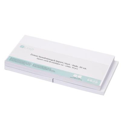 Opakowanie Zestaw kwadratowych kopert i kart białe 50szt