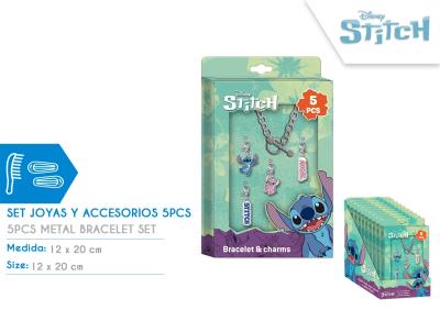 Zestaw metalowa bransoletka z zawieszkami Stitch 5 elementów ST00099. Wydawca: Kids Euroswan. SmakLiter.pl Opakowanie Zestaw metalowa bransoletka z zawieszkami Stitch 5 elementów ST00099