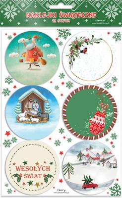 Zestaw naklejek na prezenty Mikołaj. Wydawca: Henry. SmakLiter.pl Opakowanie Zestaw naklejek na prezenty Mikołaj
