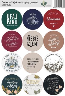 Opakowanie Zestaw naklejek - wiara góry przenosi
