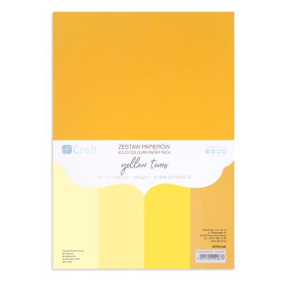 Zestaw papierów A4 Yellow Tones 220g  20 ark.. Wydawca: DP CRAFT. SmakLiter.pl Opakowanie Zestaw papierów A4 Yellow Tones 220g  20 ark.