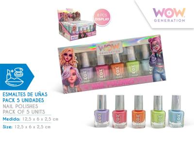 Zestaw pastelowych lakierów do paznokci 5szt. WOW00110. Wydawca: Kids Euroswan. SmakLiter.pl Opakowanie Zestaw pastelowych lakierów do paznokci 5szt. WOW00110