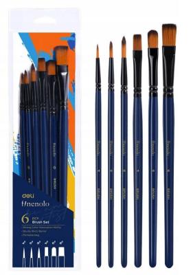 Opakowanie Zestaw pędzli Finenolo miękki nylon 6szt DELI