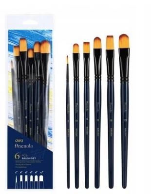 Opakowanie Zestaw pędzli Finenolo twardy nylon 6szt DELI