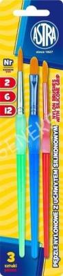 Zestaw pędzli nylonowych uchwyt silikon 3szt ASTRA. Wydawca: Astra. SmakLiter.pl Opakowanie Zestaw pędzli nylonowych uchwyt silikon 3szt ASTRA
