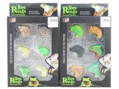 Opakowanie Zestaw pierścionków zwierzęta 6szt. mix