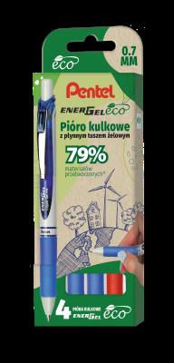 Opakowanie Zestaw piór kulkowych Pentel EnerGel BL77E-ECO 4 szt.