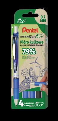 Opakowanie Zestaw piór kulkowych Pentel EnerGel BL77E-ECO 4 szt.
