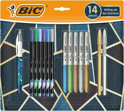 Opakowanie Zestaw piśmienniczy BIC Kids Metallic 14 elementów blister