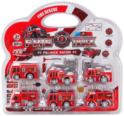 Opakowanie Zestaw pojazdów Straży pożarna pull back 6szt