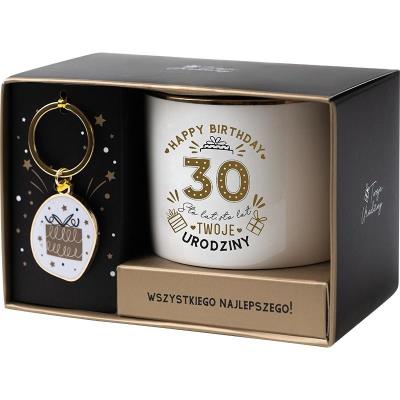 Opakowanie Zestaw prezentowy na 30 urodziny biało-złoty