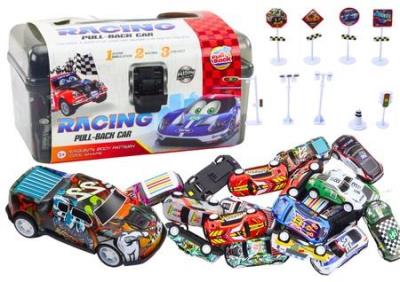 Opakowanie Zestaw resoraków w walizce 25szt znaki drogow auta