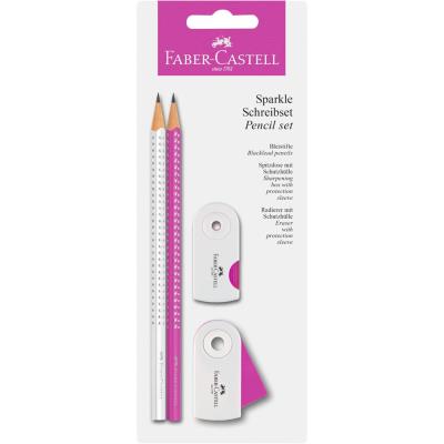 Opakowanie Zestaw sparkle sleeve biały/ różowy blister faber-castell