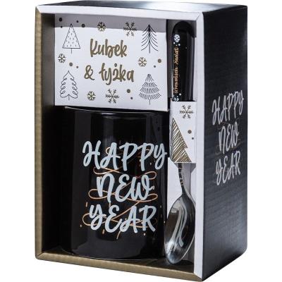 Opakowanie Zestaw świąteczny kubek i łyżeczka Happy New Year