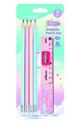 Opakowanie Zestaw szkolny pastel 7 elementów